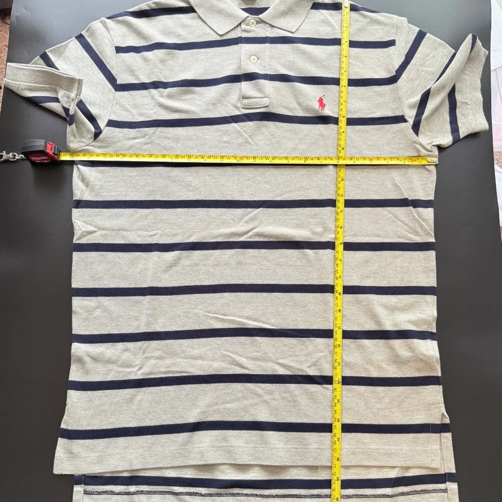 POLO Ralph Lauren Polo Shirt Mens Medium Striped Short Sleeve Cotton